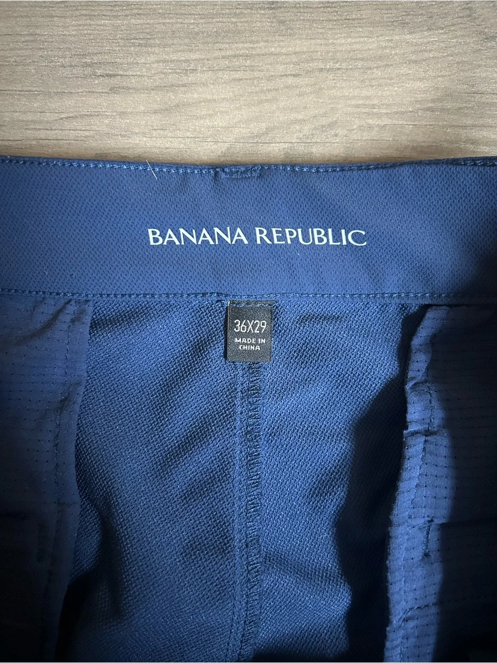 Banana Republic Men's 36x29 Flat Front Stretch Tech Pants Blue Slim